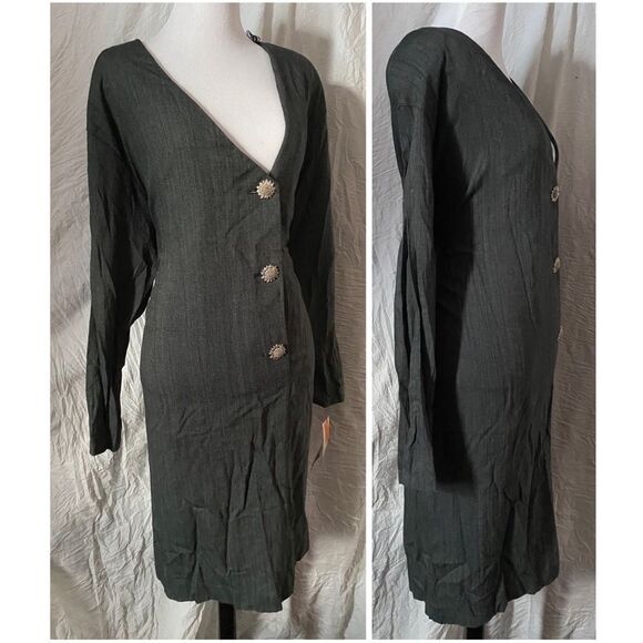 Vintage, Virgo II, Gray Micro Checkered Blazer Dress - Picture 7 of 16